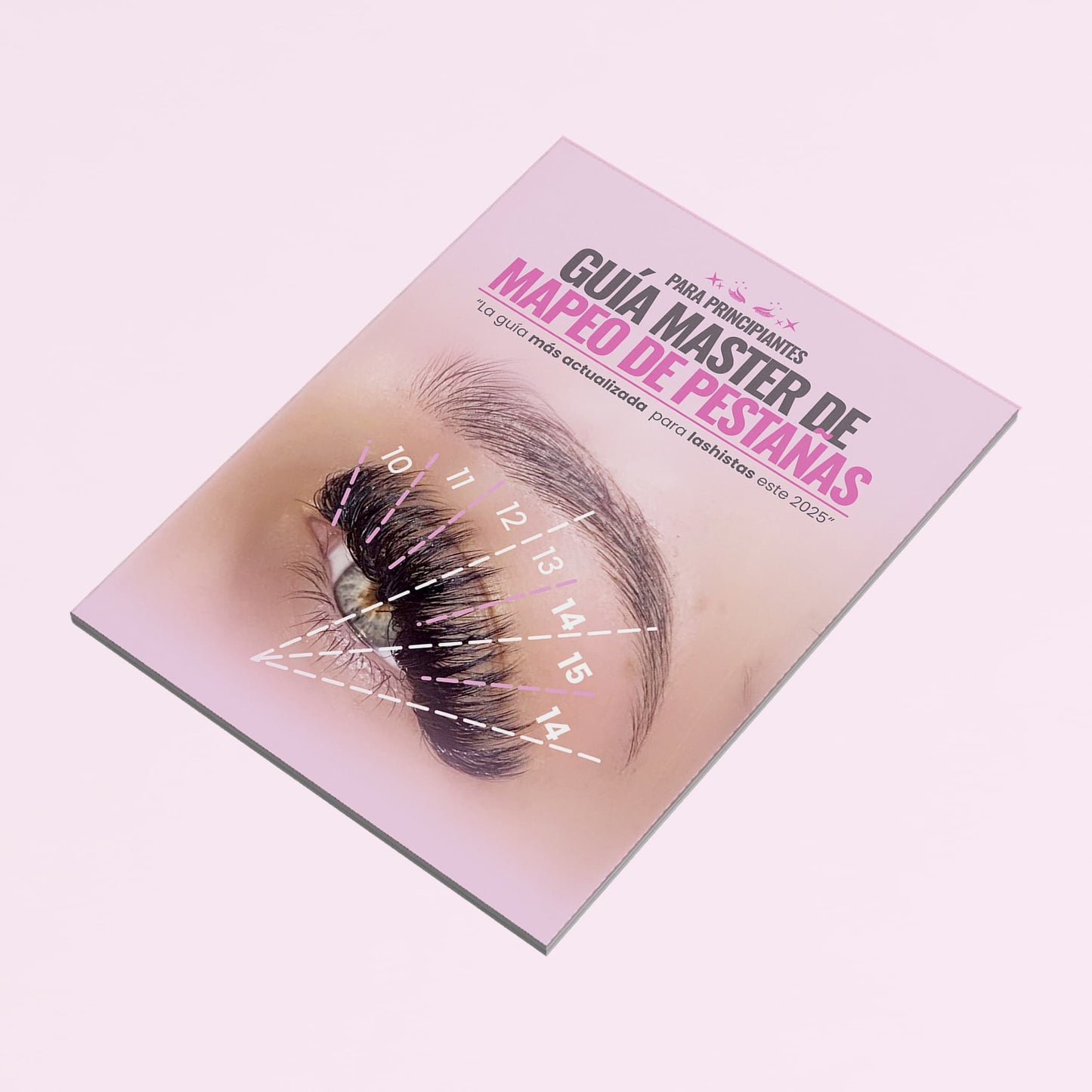 Portada de la Guía Master de Mapeo de Pestañas de Dollis Lashes, versión física con diseño profesional.